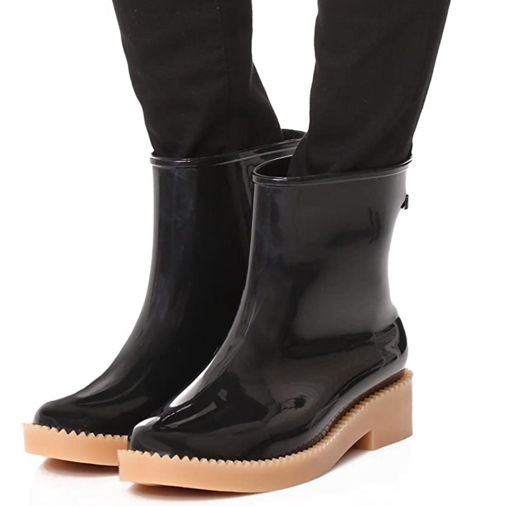 Melissa Drop Rain Booties in Black